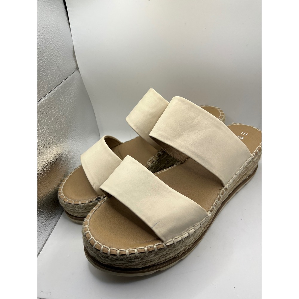 ESPRIT‎ Women Beige Platform Espadrille Slide Sandals Size 9.5M Katalina - Picture 2 of 8